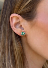 Emerald Clover Studs