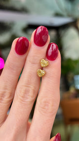 Fancy Light Yellow Diamond Heart Studs