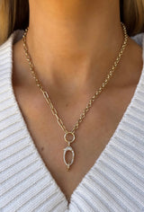 Pavé Diamond Oval Clasp