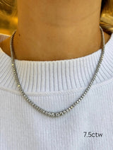 Graduated Three Prong Tennis Necklace