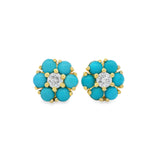Turquoise Flower Studs