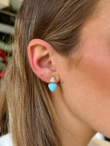 Turquoise & Pavé Diamond Earrings