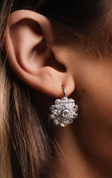Diamond Cluster Drop Earrings