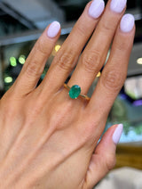 Oval Emerald Solitare Ring