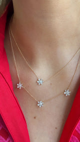 Triple Station Flower Necklace