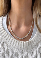 Vintage Three Prong Tennis Necklace