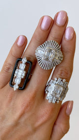 Anillo de diamante en forma de cúpula