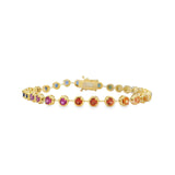 Scalloped Rainbow Tennis Bracelet
