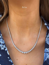 16" Graduated Four Prong Tennis Necklace