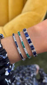 Emerald Cut Sapphire Tennis Bracelet