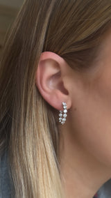 Small Single Prong In + Out Diamond Hoops