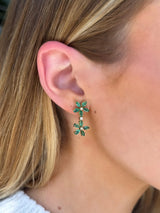 Marquise Emerald Flower Earrings