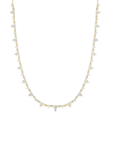 Alternating Diamond Trio Layering Necklace