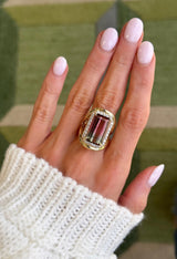 Watermelon Tourmaline Cocktail Ring