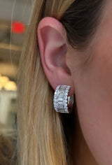 Large Baguette Diamond Huggies