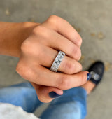 Baguette and Round Diamond Scattered Band