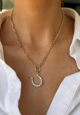 Diamond Horseshoe Charm