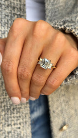 2.7ctw 3-Stone Emerald Engagement Ring