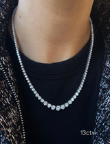 Graduated Three Prong Tennis Necklace