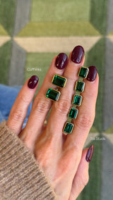 Emerald Tuxedo Studs + Cufflinks Set