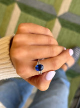 Bezel Oval Sapphire Cocktail Ring