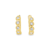 Bezel Diamond Huggies