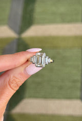2.93ctw Emerald and Baguette Engagement Ring