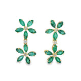 Marquise Emerald Flower Earrings