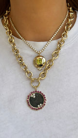 Bezel Heart Halo Handwriting Pendant