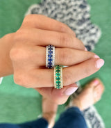 Oval Gemstone Eternity Band