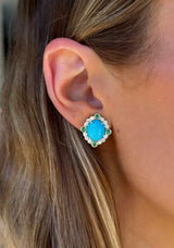 Cabochon Gemstone Earrings