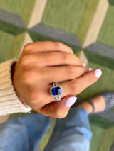 Cushion Cut Sapphire Cocktail Ring