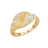 Two-Tone Floral Signet Ring