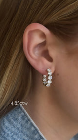 2 Prong In and Out Diamond Hoops