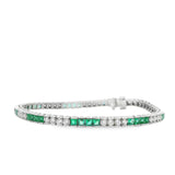 Gemstone and Diamond Tennis Bracelet