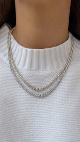 Graduated Three Prong Tennis Necklace