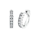 Channel Set Diamond Hoops
