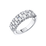 Baguette and Round Diamond Scattered Band