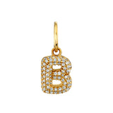 Pave Diamond Initial Bubble Charm