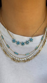 Topaz + Turquoise Flower Necklace