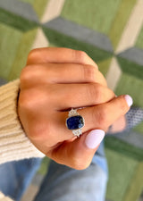 Cushion Cut Bezel Sapphire Ring