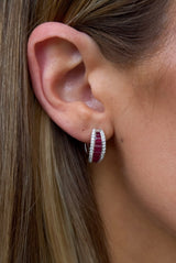 Ruby and Diamond Hoops