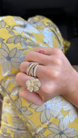 Yellow Diamond Flower Ring