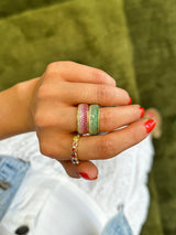 Anillo de esmeralda ombré