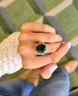 Bezel Emerald + Diamond Ring
