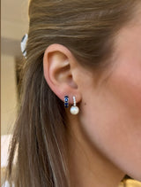 Prong Set Sapphire Huggies