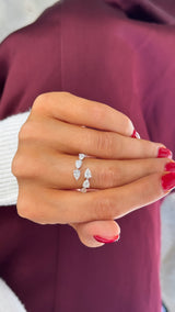 Pear Diamond Bypass Ring