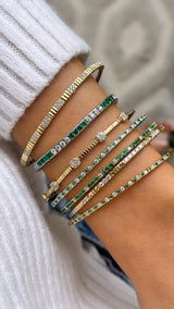 Gemstone and Diamond Flex Bangle