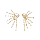 Diamond Fan Starburst Earrings
