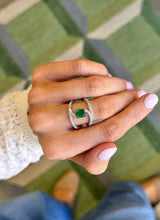Emerald + Diamond Twist Ring